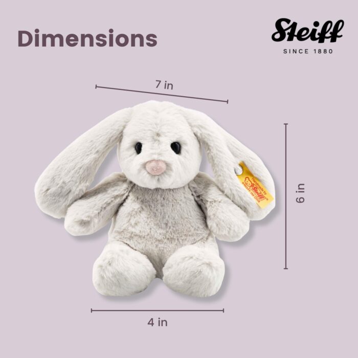 Steiff Hoppie Hase 18 cm hellgrau, Plüschtier Hase mit Schlappohren, Soft Cuddly Friends, flauschiges Kuscheln - Image 2