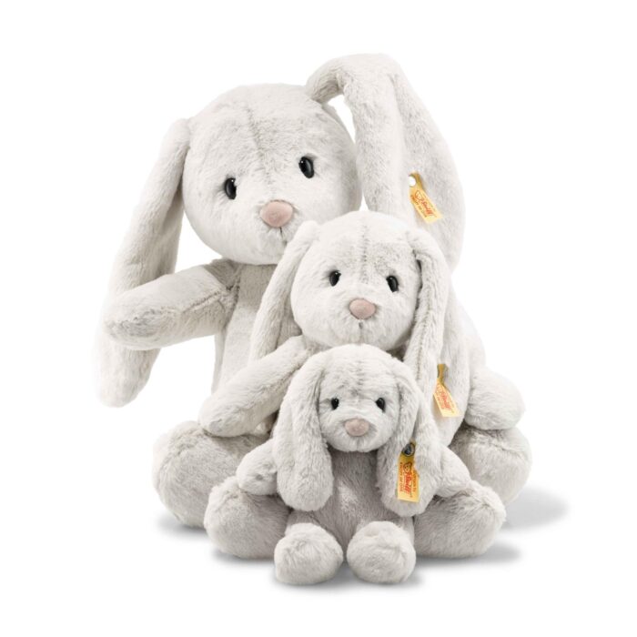 Steiff Hoppie Hase 18 cm hellgrau, Plüschtier Hase mit Schlappohren, Soft Cuddly Friends, flauschiges Kuscheln - Image 5